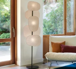 Lampadaire, Screen 70's 3L, lin bouleau, L48cm, H174cm - Market Set