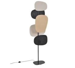 Lampadaire, Screen 70's 3L, lin, noir, L48cm, H174cm - Market Set