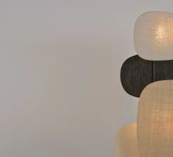 Lampadaire, Screen 70's 3L, lin, noir, L48cm, H174cm - Market Set