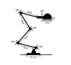 Lampadaire, Signal 4 bras, SI433, noir mat, Ø24,5cm, H120cm - Jieldé