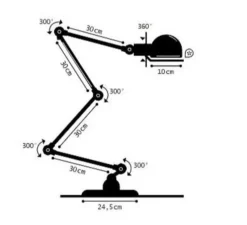 Lampadaire, Signal 4 bras, SI433, noir, brillant, Ø24,5cm, H120cm - Jieldé