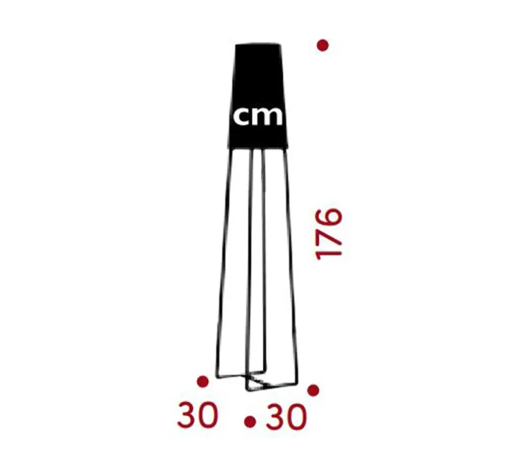 Lampadaire, SlimSophie, dimmable, rouge, L30cm, H176cm - frauMaier