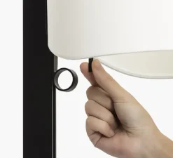 Lampadaire, Stand Up, noir, blanc, Ø40cm, H175cm - Faro