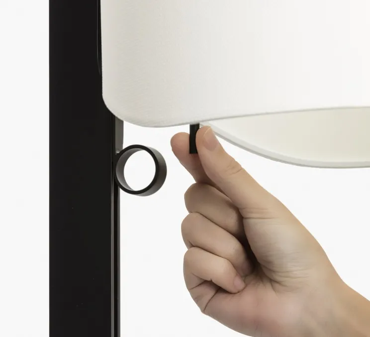 Lampadaire, Stand Up, noir, blanc, Ø40cm, H175cm - Faro