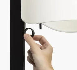 Lampadaire, Stand Up, noir, blanc, Ø40cm, H175cm - Faro