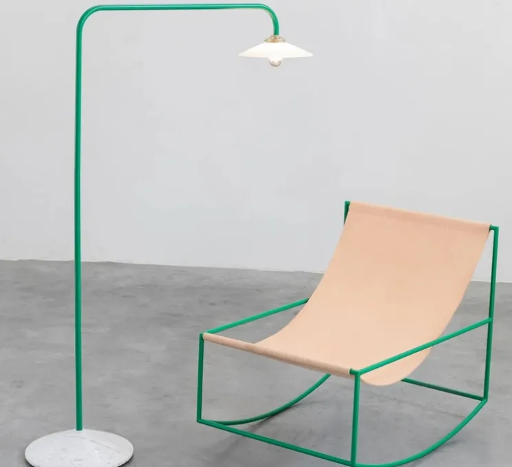 Lampadaire, Standing Lamp marble N°1, vert, L34cm, H141cm - Valerie_Objects