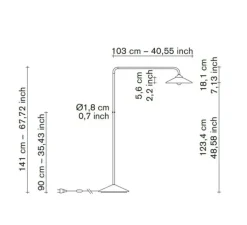 Lampadaire, Standing Lamp marble N°1, vert, L34cm, H141cm - Valerie_Objects
