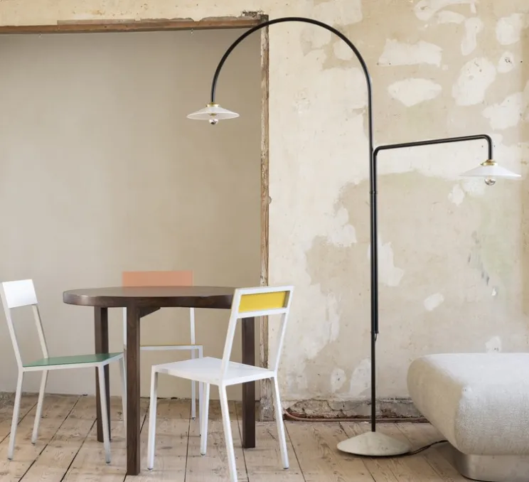 Lampadaire, Standing Lamp marble N°3, noir, L34cm, H200cm - Valerie_Objects