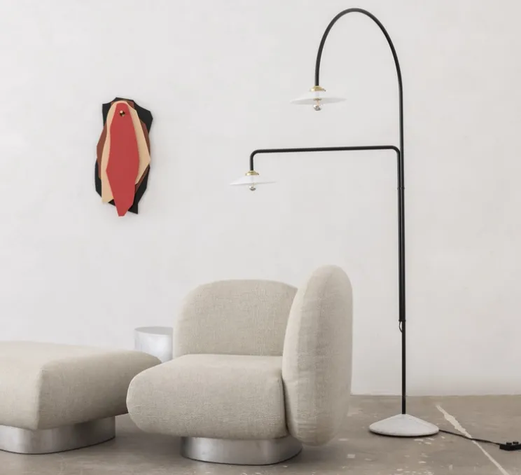 Lampadaire, Standing Lamp marble N°3, noir, L34cm, H200cm - Valerie_Objects