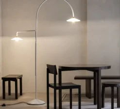 Lampadaire, Standing Lamp marble N°3, blanc, L34cm, H200cm - Valerie_Objects