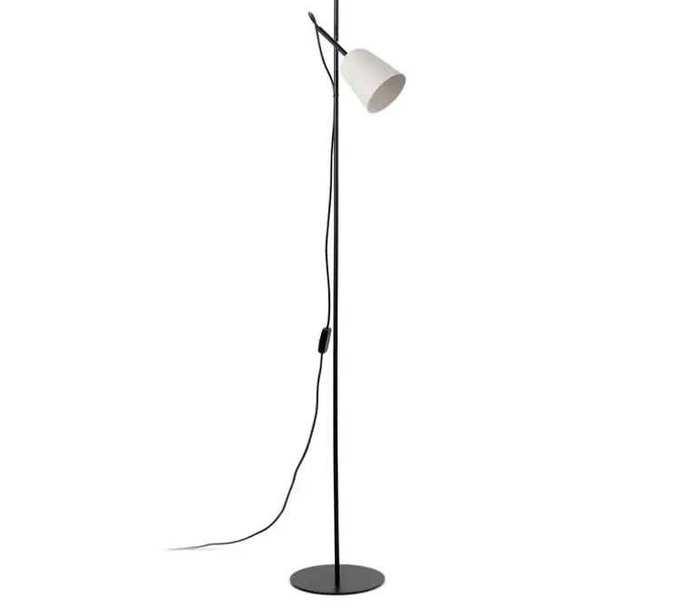 Lampadaire, Studio, blanc et noir, Ø22cm, H132,5cm - Faro