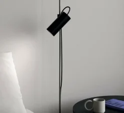 Lampadaire suspendu, Cima, noir, argent, Ø6cm, H34cm - Lodes