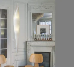 Lampadaire suspendu, ENVOL, plafonnier, blanc, H198cm - Celine-Wright