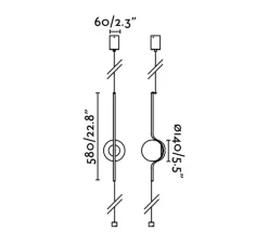 Lampadaire suspendu, Le vita, blanc, or, LED, 2700k, 570lm, Lcm, H11,8cm - Faro