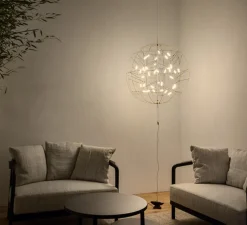 Lampadaire suspendu, Pota 50 F, or, LED, dim, 2700K, 2430 lm, Ø50cm - Catellani & Smith