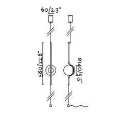 Lampadaire, suspension, LE VITA, noir, LED, 2700K, 570lm, L25cm, H118cm - FARO
