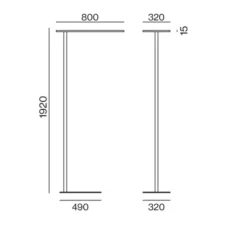 Lampadaire, Task sensor direct/indirect, blanc, LED, dim, 3000K, 9730 lm, L32cm, H192cm - XAL