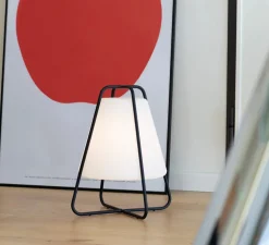 Lampadaire, Teepee, blanc et noir, IP65, LED, dim, 2200-3000K, 250 - 294 lm, Ø36cm, H42cm - Zafferano