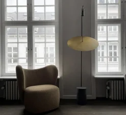 Lampadaire, The Moon , Laiton, marbre, L60cm, H188cm - 101 Copenhagen