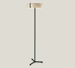 Lampadaire, Thesis, ivoire, métal finition noir mat, LED, 3000K, 1084lm, Ø45cm, H150cm - LZF