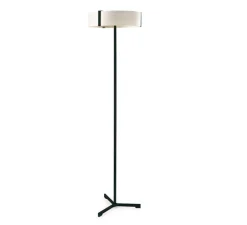 Lampadaire, Thesis, ivoire, métal finition noir mat, LED, 3000K, 1084lm, Ø45cm, H150cm - LZF
