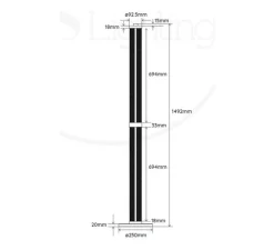 Lampadaire, Tiffany, diamant, LED, dim, 2700K, 2475 lm, Ø25cm, H149,2cm - Elements lighting