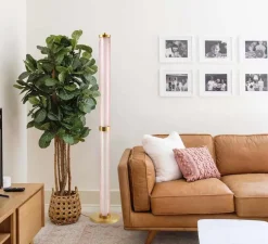 Lampadaire, Tiffany, rose spinelle, LED, dim, 2700K, 2475 lm, Ø25cm, H149,2cm - Elements lighting