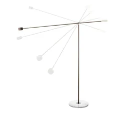 Lampadaire, T-Lamp, marron et marbre blanc, LED, 2700K, 1150lm, L198,7cm, H184,8cm - Moooi