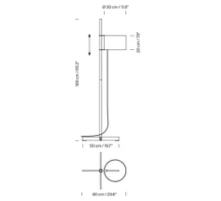 Lampadaire, TMM, chêne naturel, abat-jour blanc, Ø60cm, H166cm - Santa & Cole