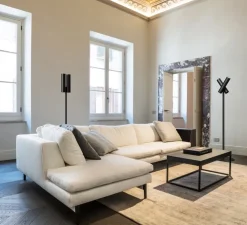 Lampadaire, Tobu, noir, LED, dim, 2700K, 7100 lm, Ø35cm, H195cm - Rotaliana