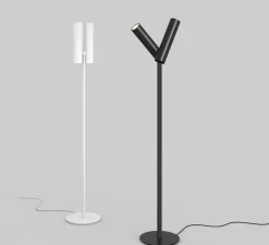 Lampadaire, Tobu, noir, LED, dim, 2700K, 7100 lm, Ø35cm, H195cm - Rotaliana