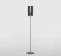 Lampadaire, Tobu, noir, LED, dim, 2700K, 7100 lm, Ø35cm, H195cm - Rotaliana