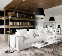 Lampadaire, Tolomeo Mega Terra, noir, dimmable, LED, H334cm, Ø33cm - Artemide