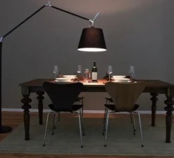 Lampadaire, Tolomeo Mega Terra, noir, dimmable, LED, H334cm, Ø33cm - Artemide