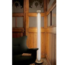 Lampadaire, Totem I, Transparent, bronze satiné, Ø15cm, H150cm - Alma light