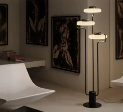 Lampadaire, Tratto, noir, LED, dim, 2700K, 4350 lm, Ø48,5cm, H150cm - KDLN