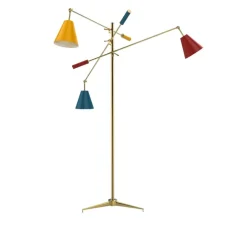 Lampadaire, Triennale, Réédition, bleu, rouge, jaune, L60cm, H160cm - Arredoluce