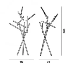 Lampadaire, Tuareg, chrome noir, LED, dim, 3000K, 4050 lm, L112cm, H209cm - Foscarini