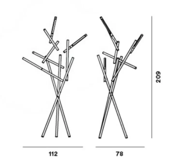 Lampadaire, Tuareg, chrome noir, LED, dim, 3000K, 4050 lm, L112cm, H209cm - Foscarini