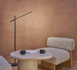 Lampadaire, Tubs, noir, LED, dim, 3000K, 504 lm, L63,5cm, H122cm - LEDS C4