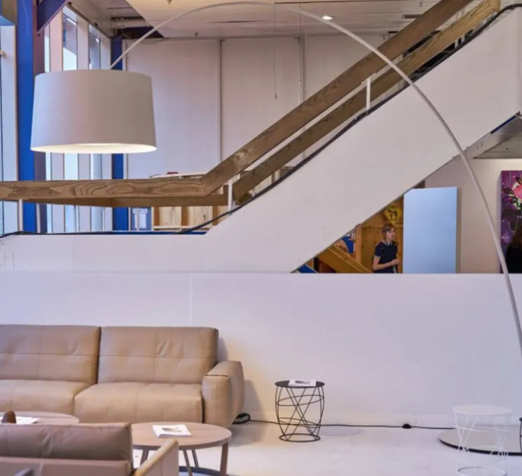 Lampadaire, Twiggy, grège, dimmable, L60cm, H195cm - Foscarini