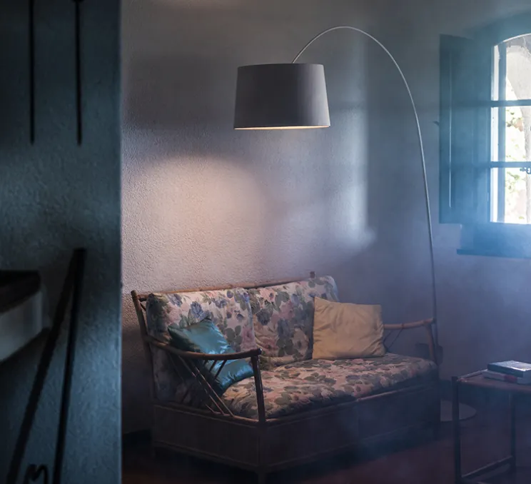 Lampadaire, Twiggy Wood, greige, LED, 2700K, 3840lm, L170-200cm, H212-228cm - Foscarini