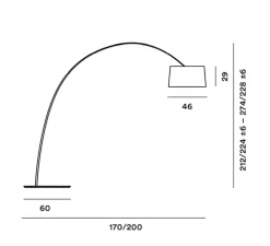Lampadaire, Twiggy Wood, greige, LED, 2700K, 3840lm, L170-200cm, H212-228cm - Foscarini
