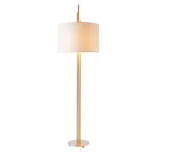 Lampadaire, Upper, Blanc et laiton satiné, Ø60cm, H200cm - CVL