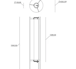 Lampadaire, Vendôme, laiton, noir, Ø40cm, H154,5cm - Sammode
