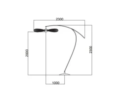 Lampadaire, Vertigo nova, noir et blanc, LED, dim, 2700K, 1350 lm, Ø110cm, H230cm - Petite Friture