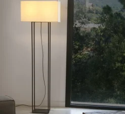 Lampadaire, Vesper, marron, beige, L55cm, H135cm - Faro