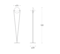 Lampadaire, Victory, LED, noir, H180cm - 3000K - 3000lm - LUMEN CENTER ITALIA