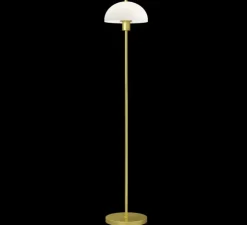 Lampadaire, Vienda, laiton et blanc, Ø20cm, H125cm - Herstal