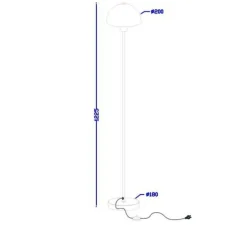 Lampadaire, Vienda, laiton et blanc, Ø20cm, H125cm - Herstal